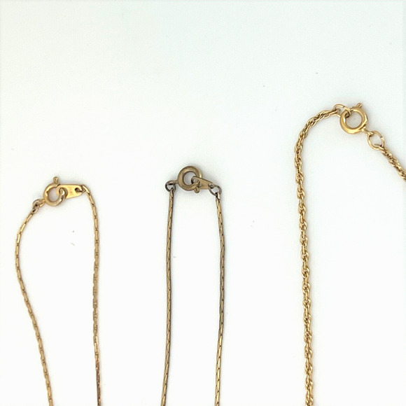 Lot of 3 Gold Tone Chain Necklaces Chain Drops 8 in 12 in 14 in - Picture 4 of 6